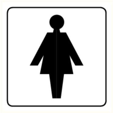 Pictogramme Toilettes Dames Blanc/Noir